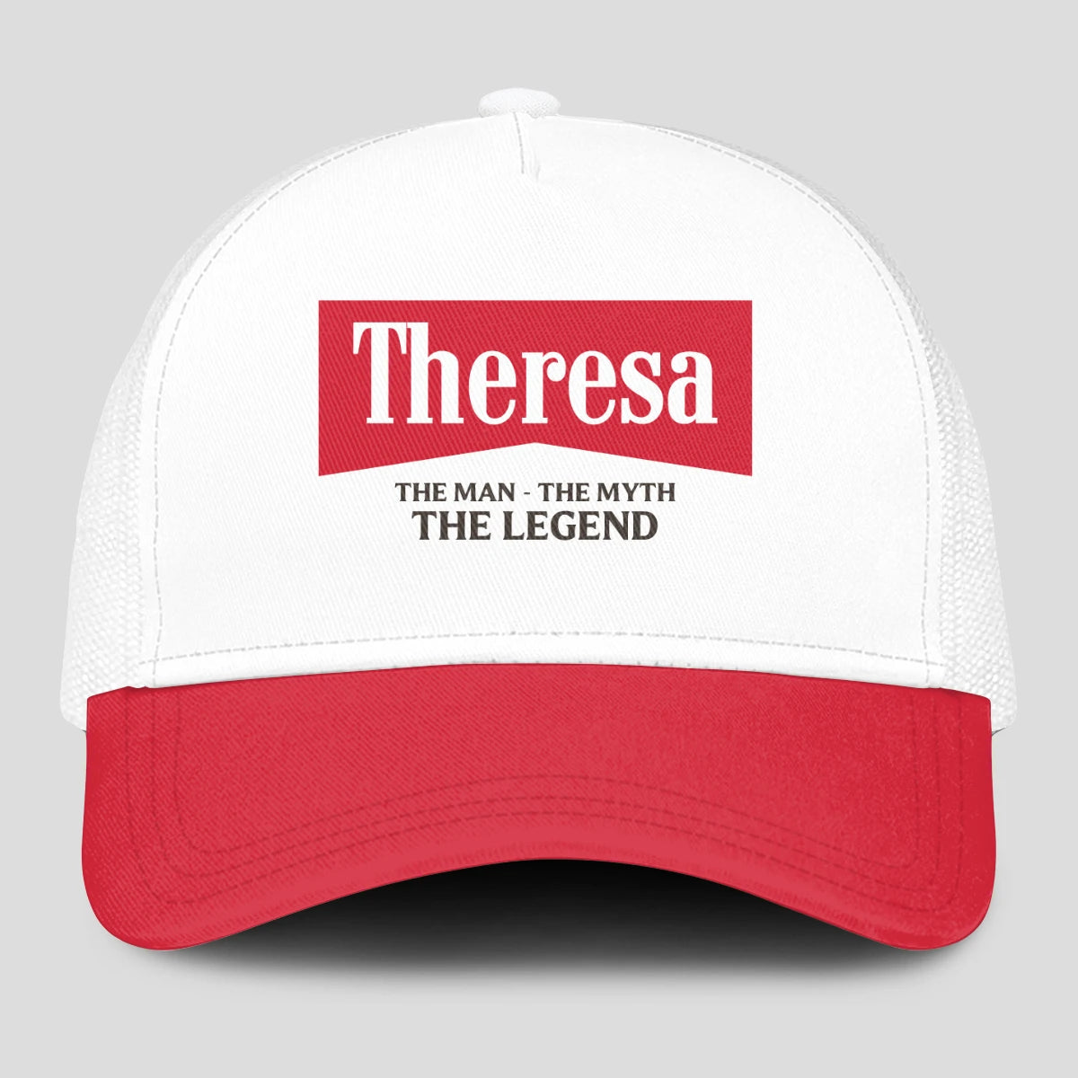 The Man The Myth The Legend Red And White Mesh Cap THERESA 13K1 C197PF