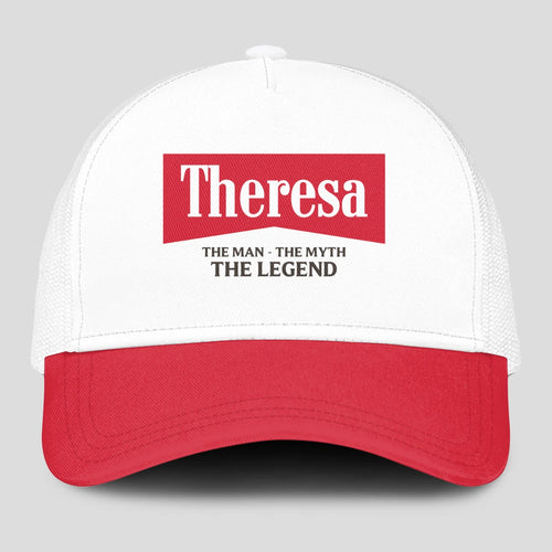 The Man The Myth The Legend Red And White Mesh Cap THERESA 13K1 C197PF
