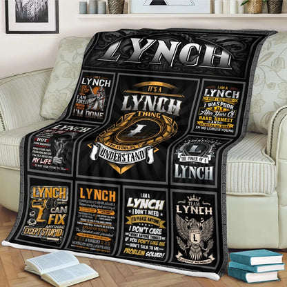 LYNCH Personalized Blanket | Custom Name Cozy Throw Gift 13K3-BK2