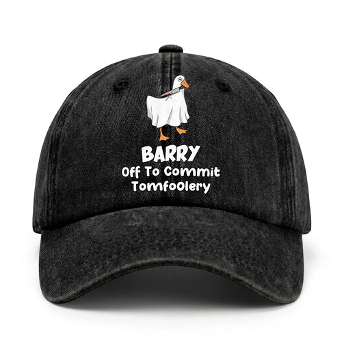 Off To Commit Tomfoolery Funny Goose Washed Cap BARRY 13K1 C131PF