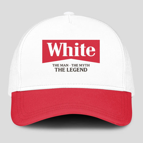 The Man The Myth The Legend Red And White Mesh Cap WHITE 13K1 C197PF