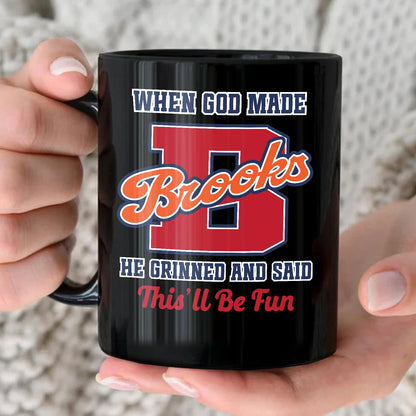 When God Made Your Name Personalized Baseball Mug BROOKS 13K1 MG07