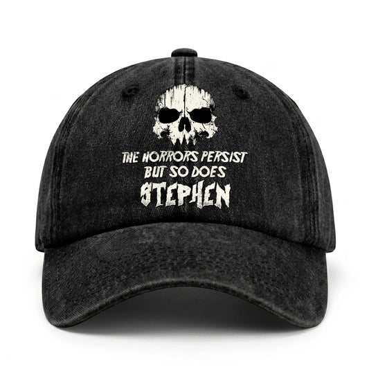 The Horrors Persist But So Does Your Name Cool Skull Washed Cap STEPHEN 13K1 C134PF