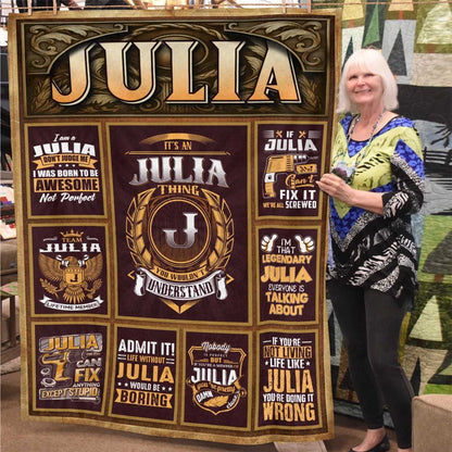 JULIA Personalized Blanket | Custom Name Cozy Throw Gift 13K1-BK4