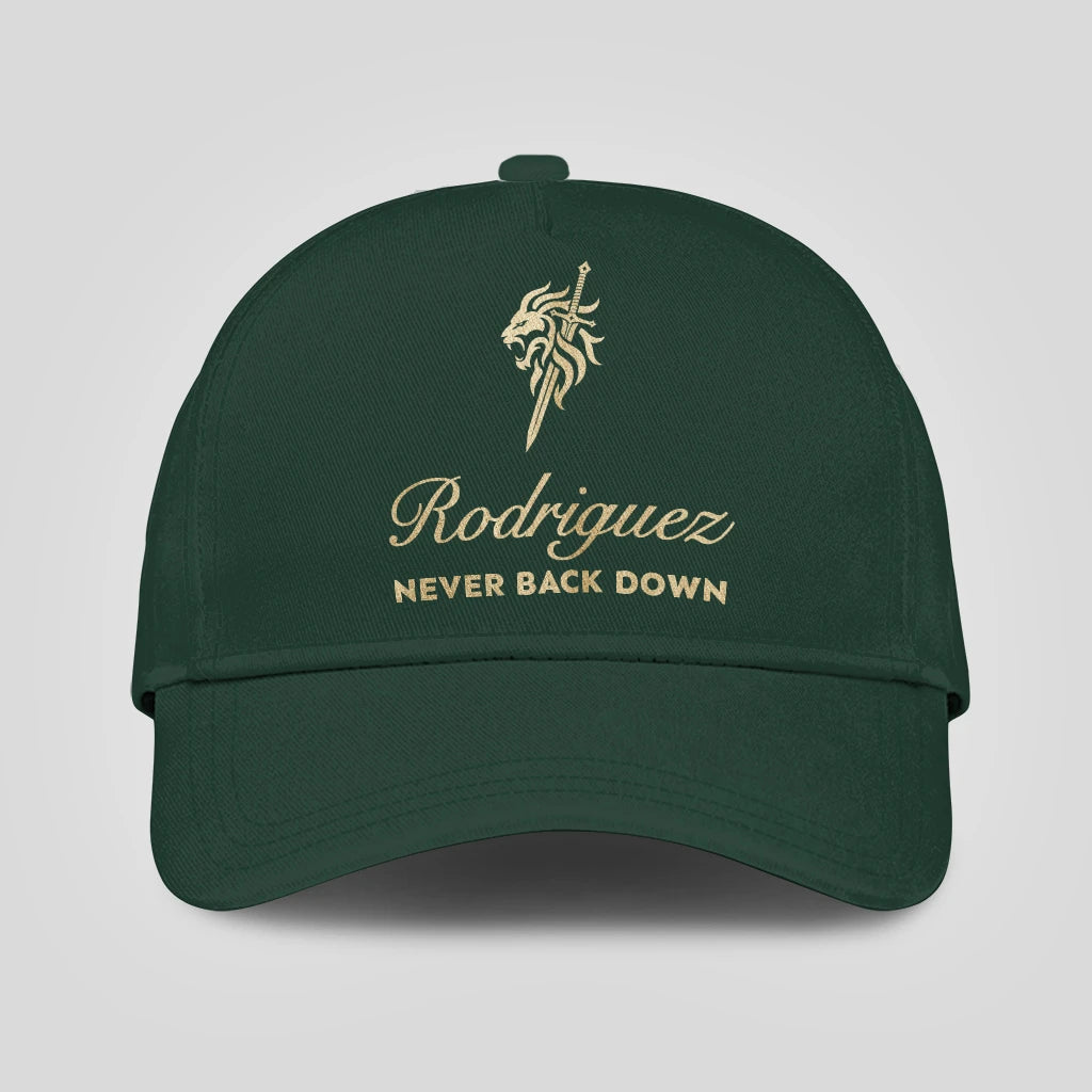 Never Back Down Lion And Sword Sage Green Cap RODRIGUEZ 13K1 C178PF