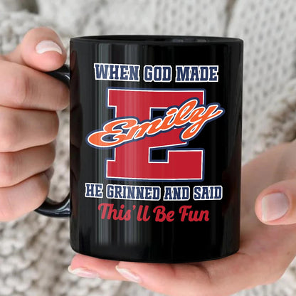 When God Made Your Name Personalized Baseball Mug EMILY 13K1 MG07