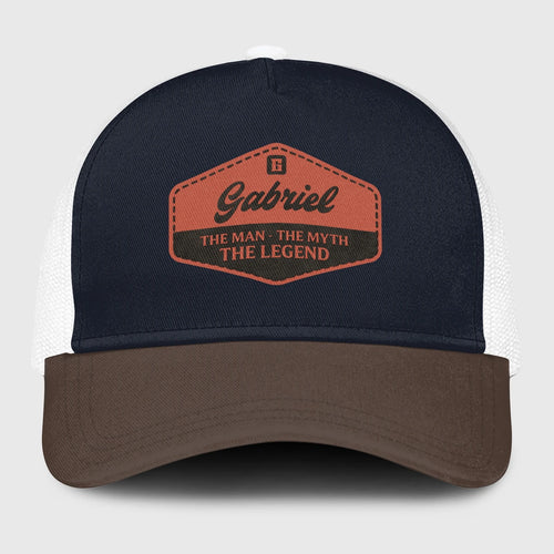 The Man The Myth The Legend Navy And Brown Mesh Cap GABRIEL 13K1 C188PF