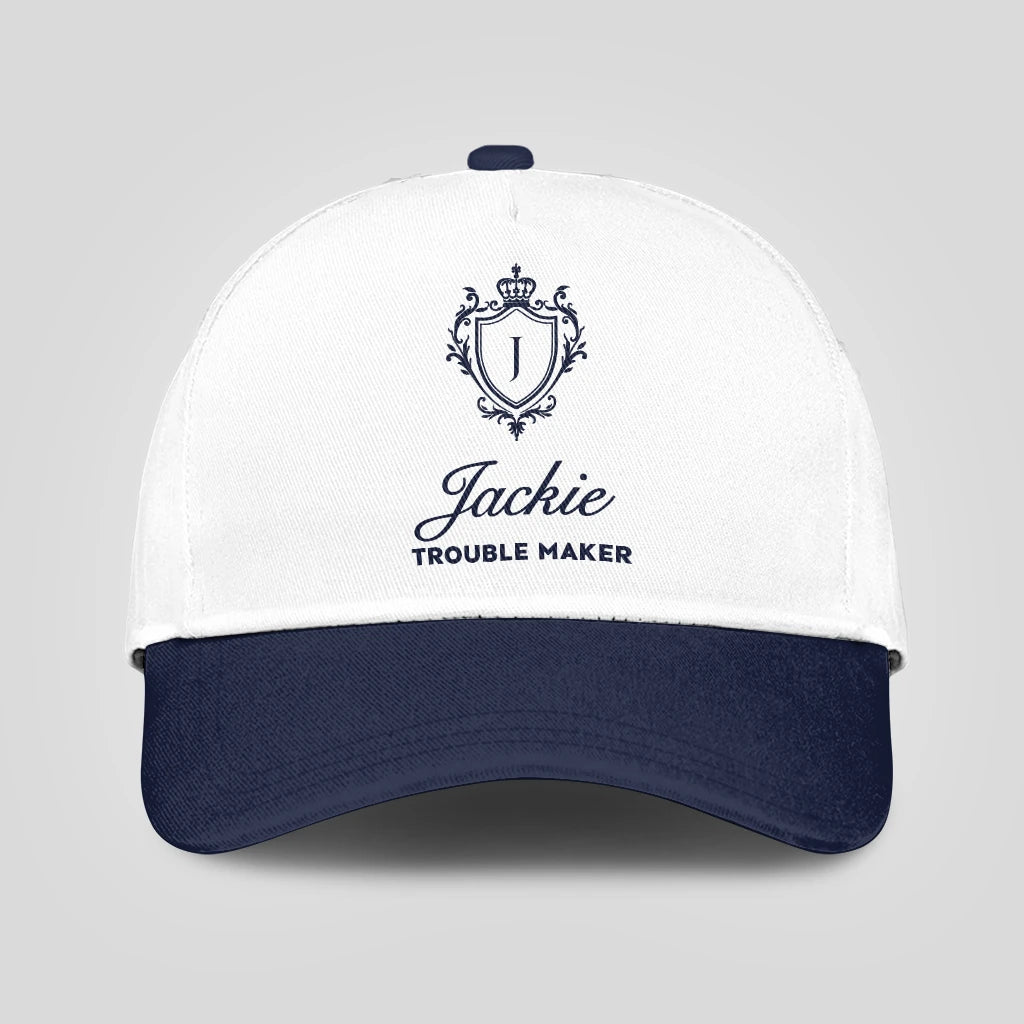 Trouble Maker Funny Blue And White Cap JACKIE 13K1 C152PF