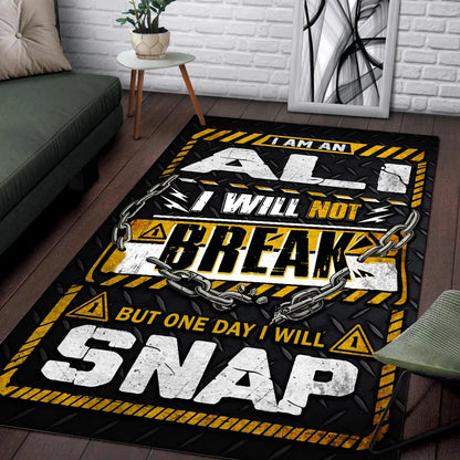 ALI Motivational Rug – Black & Yellow Quote Carpet for Living Room 13K1-AR1