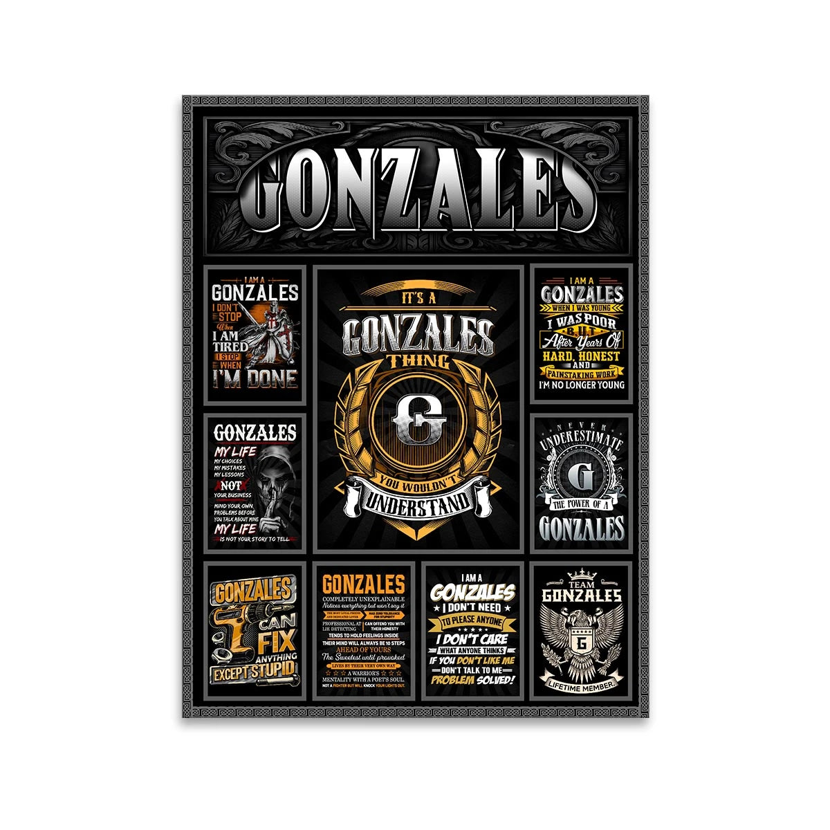 GONZALES Personalized Sponge Floor Mat – Custom Printed Home Decor 13K1-AR2