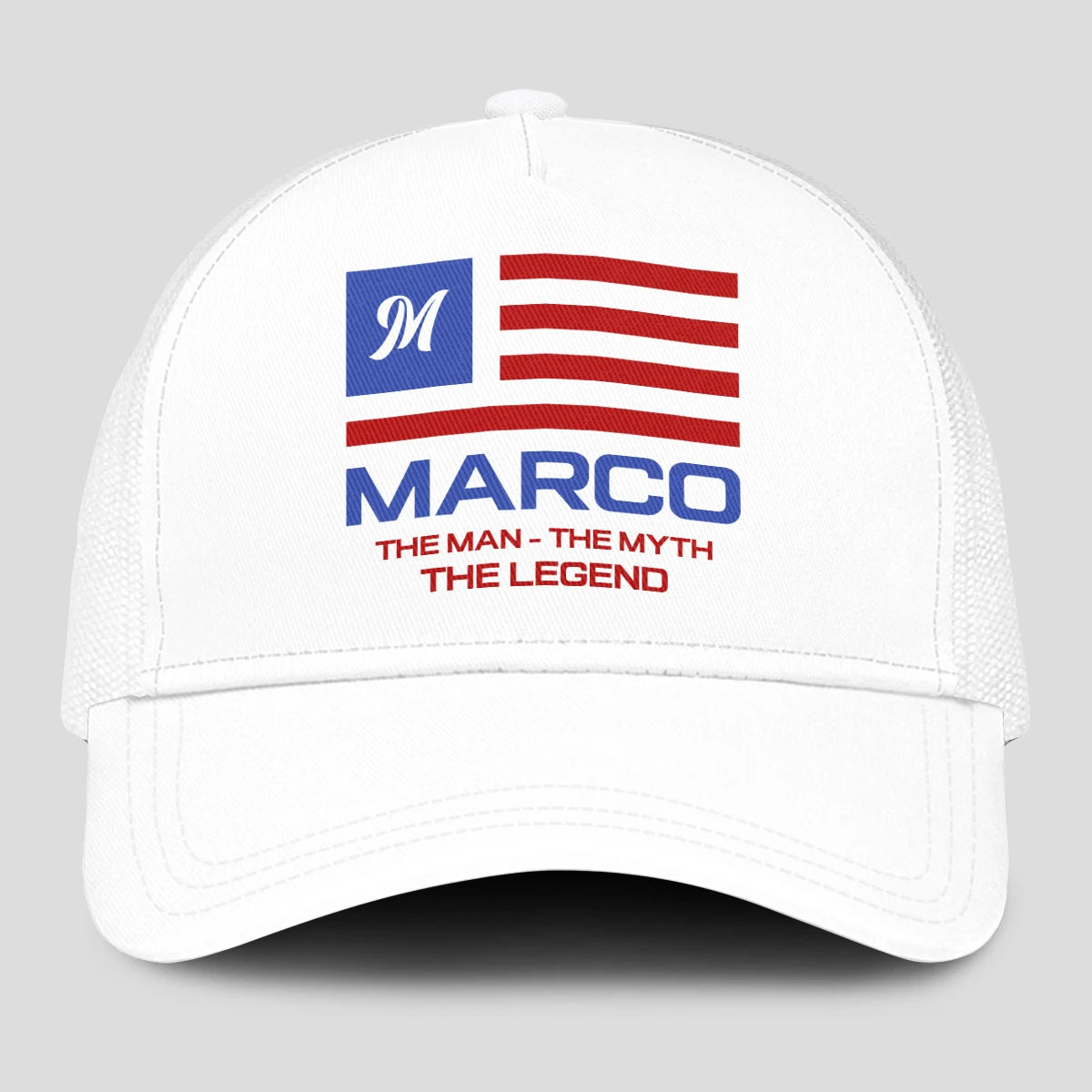 The Man The Myth The Legend America Flag Mesh Cap MARCO 13K1 C193PF
