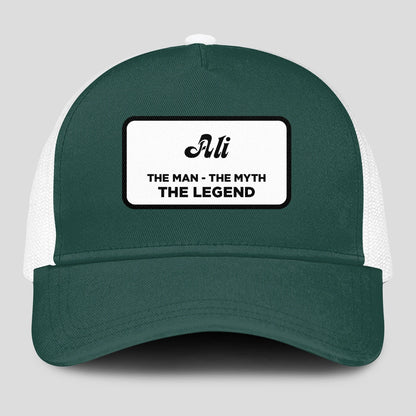 The Man The Myth The Legend Green And White Mesh Cap ALI 13K1 C198PF