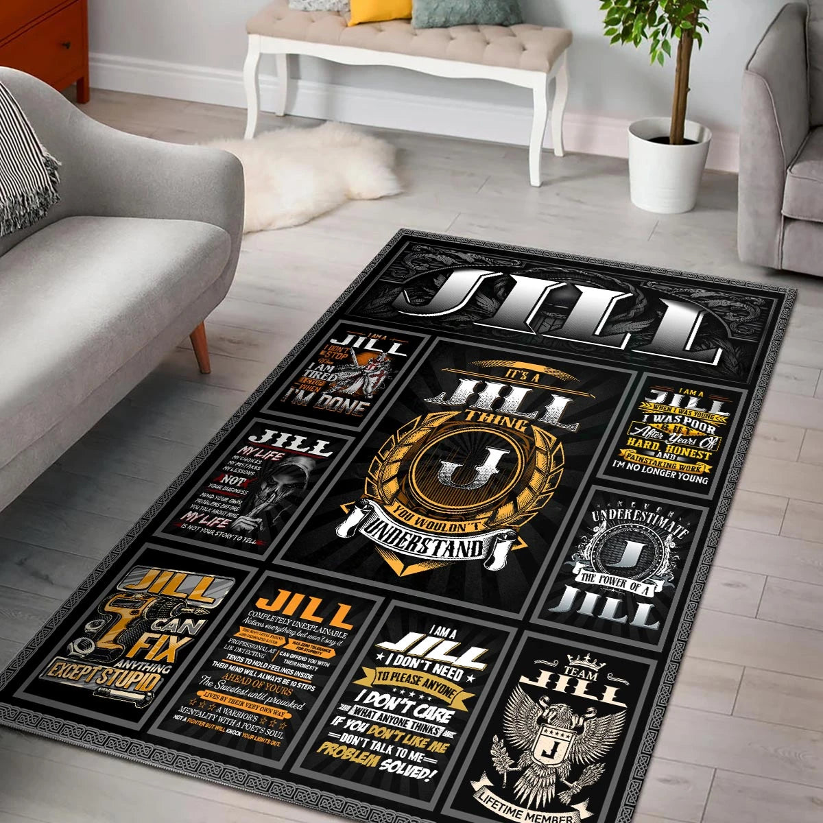 JILL Personalized Sponge Floor Mat – Custom Printed Home Decor 13K1-AR2