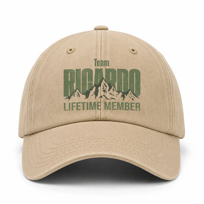 Team Your Name Lifetime Member Mountain Cap RICARDO 13K1 C58PF