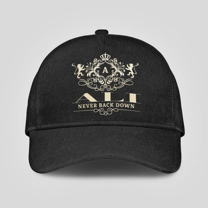 Never Back Down Royal Style Black Cap ALI 13K1 C179PF