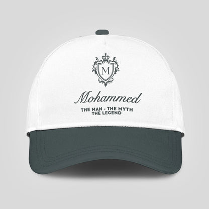 The Man The Myth The Legend Elegant Gray And White Cap MOHAMMED 13K1 C170PF