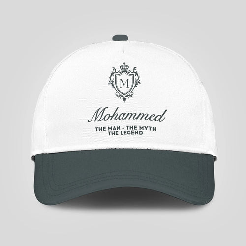 The Man The Myth The Legend Elegant Gray And White Cap MOHAMMED 13K1 C170PF