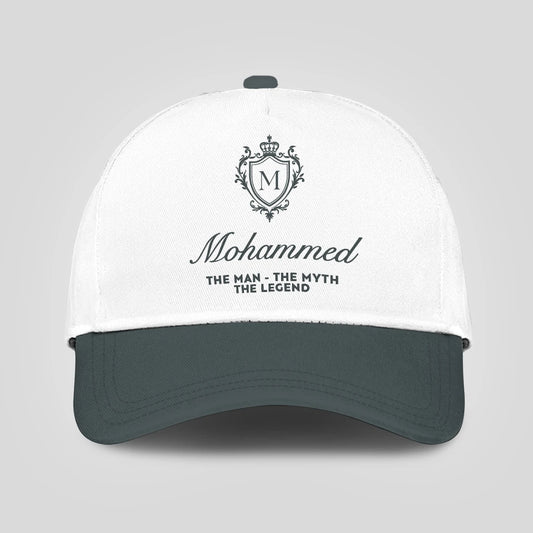 The Man The Myth The Legend Elegant Gray And White Cap MOHAMMED 13K1 C170PF
