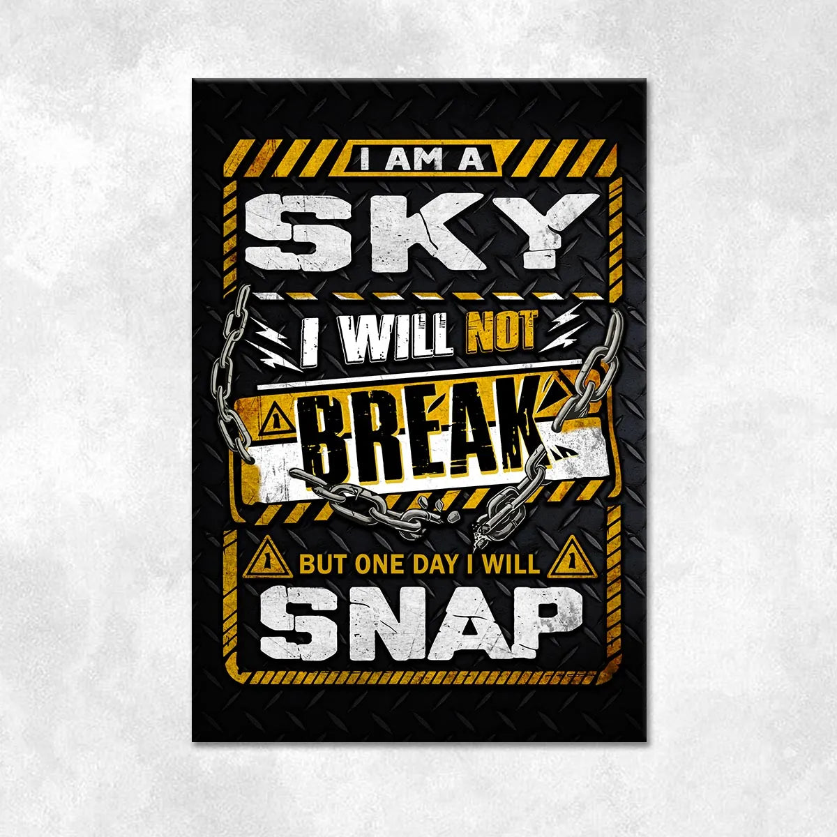 SKY Motivational Rug – Black & Yellow Quote Carpet for Living Room 13K1-AR1