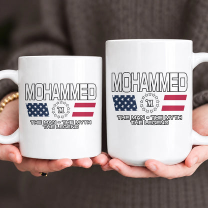 The Man The Myth The Legend Us Flag Mug MOHAMMED 13K1 MG23