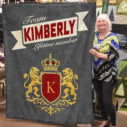 Team Your Name Lifetime Member Charcoal Blanket KIMBERLY 13K1 BK20
