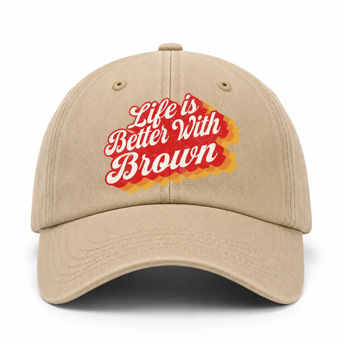 Life Is Better With Your Name Vintage Washed Cap BROWN 13K1 C67PF