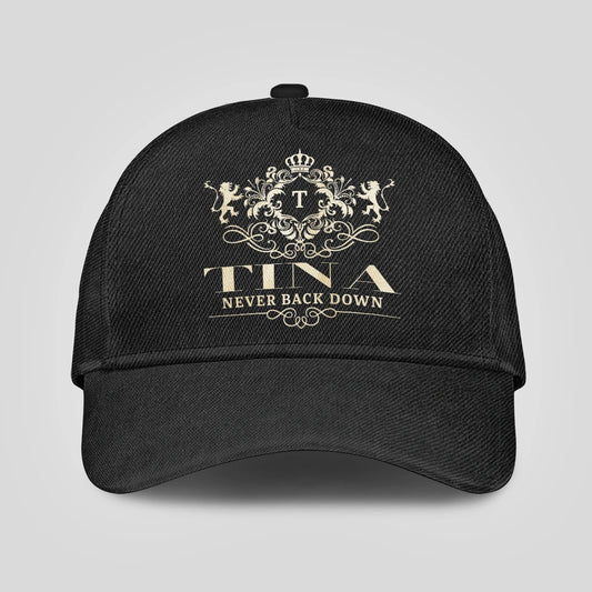 Never Back Down Royal Style Black Cap TINA 13K1 C179PF
