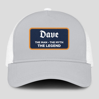 The Man The Myth The Legend Gray Mesh Cap DAVE 13K1 C204PF