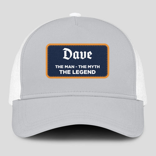The Man The Myth The Legend Gray Mesh Cap DAVE 13K1 C204PF