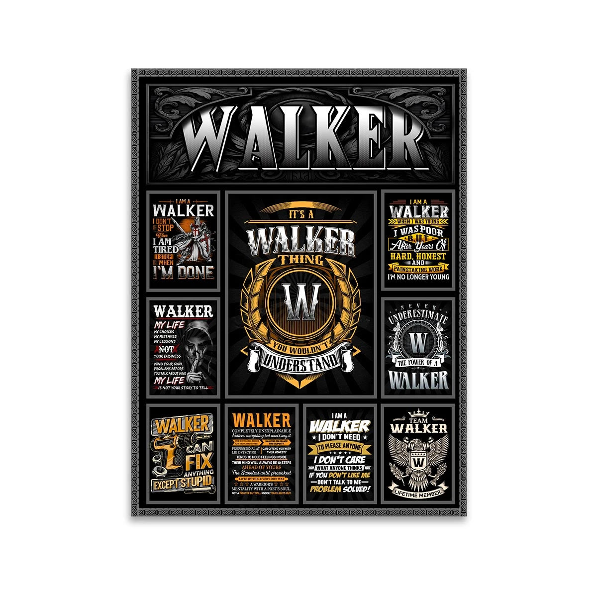 WALKER Personalized Sponge Floor Mat – Custom Printed Home Decor 13K1-AR2