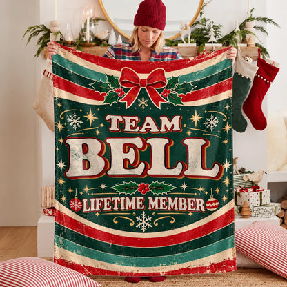 Team Your Name Lifetime Member Christmas Fleece Blanket BELL 13K1 BK52