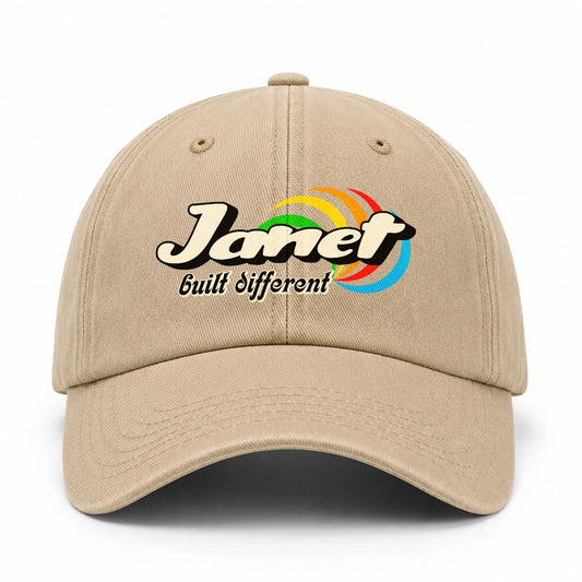 Your Name Built Different Retro Washed Cap JANET 13K1 C55PF