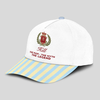 The Man The Myth The Legend Blue And Yellow Striped Beach Cap HILL 13K1 C118PF