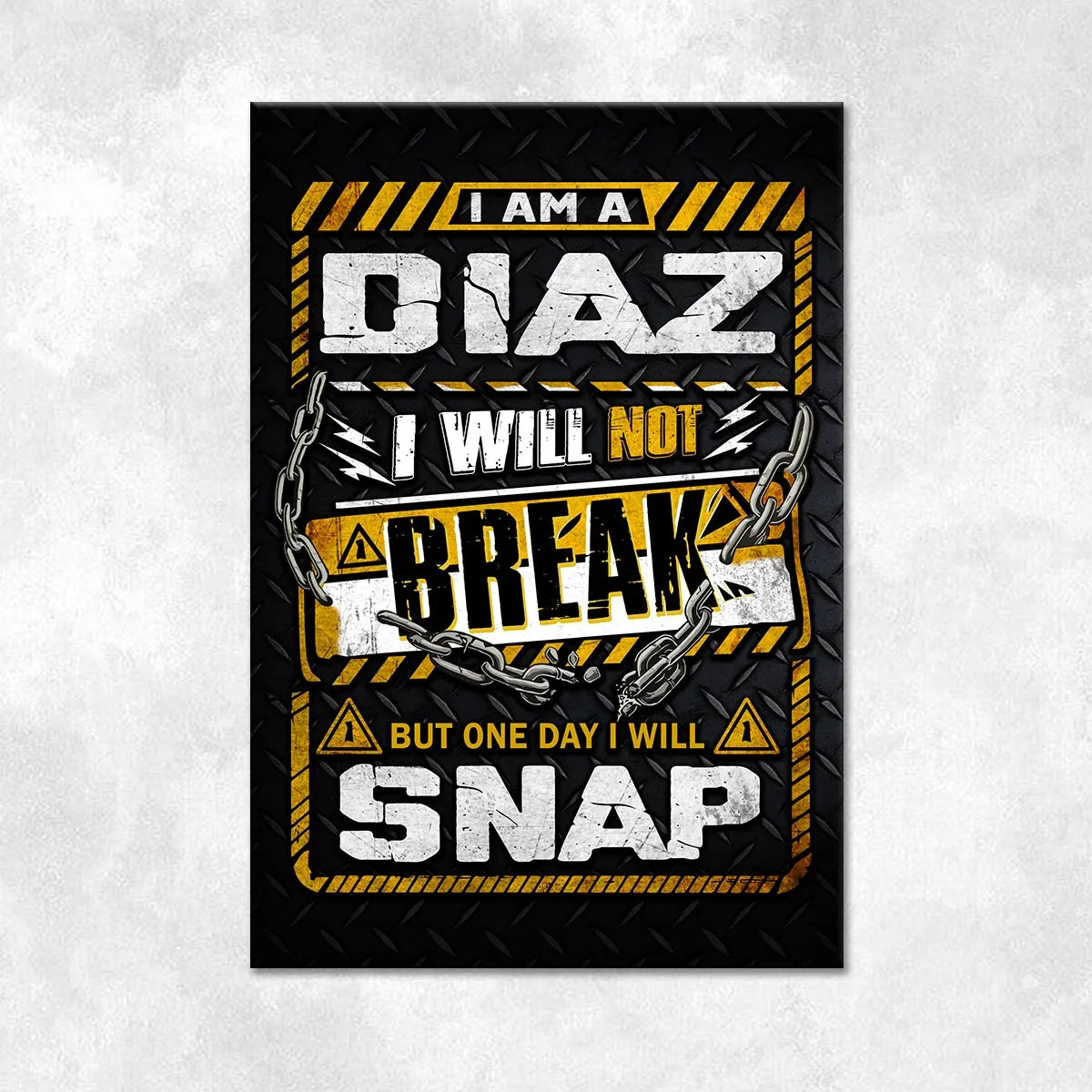 DIAZ Motivational Rug – Black & Yellow Quote Carpet for Living Room 13K1-AR1