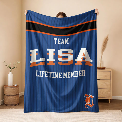 Team Your Name Lifetime Member Basketball Fleece Blanket LISA 13K1 BK47