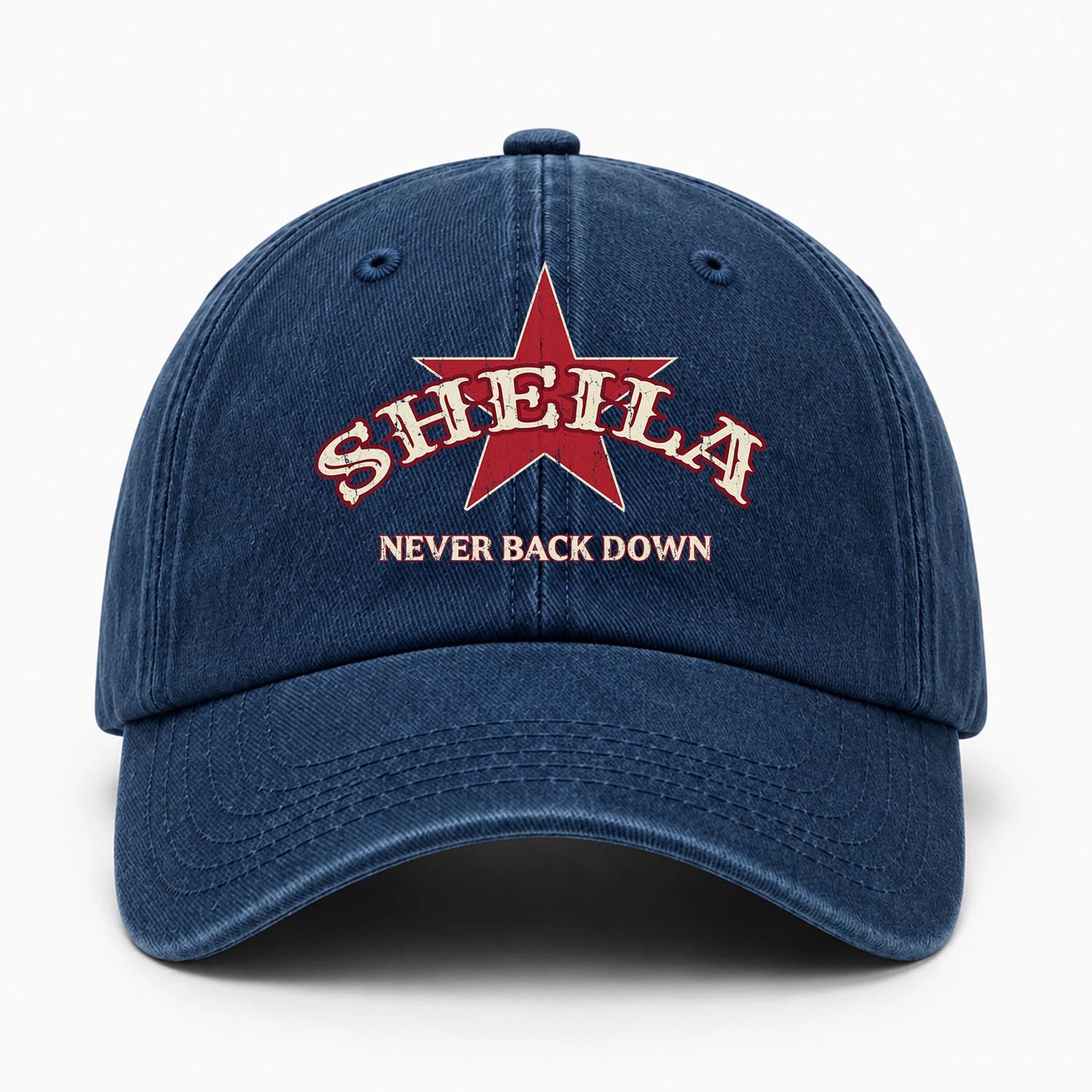 Never Back Down Western Blue Denim Cap SHEILA 13K1 C61PF