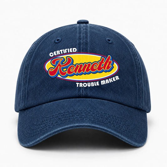 Certified Your Name Trouble Maker Washed Cap KENNETH 13K1 C73PF