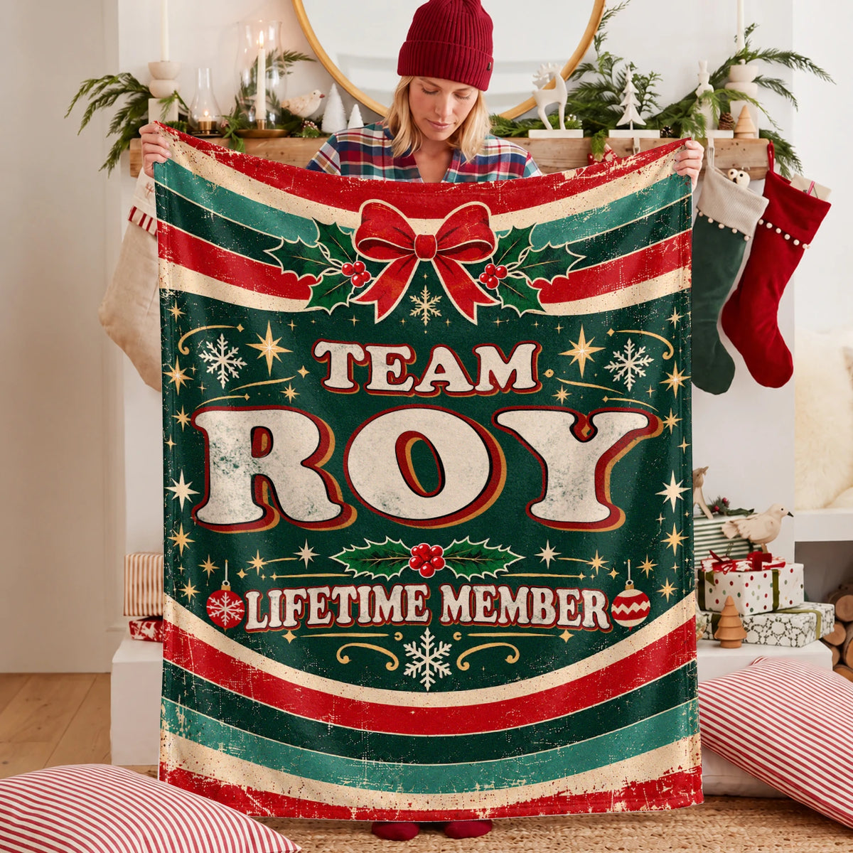 Team Your Name Lifetime Member Christmas Fleece Blanket ROY 13K1 BK52