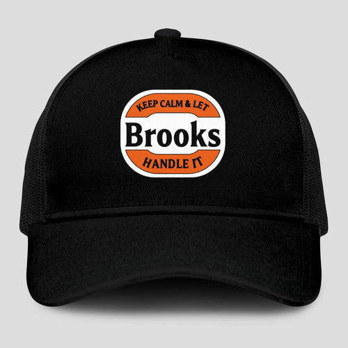 Keep Calm & Let Your Name Handle It Black Mesh Cap BROOKS 13K1 C199PF