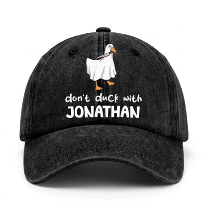 Don't Duck With Your Name Funny Washed Cap JONATHAN 13K1 C129PF