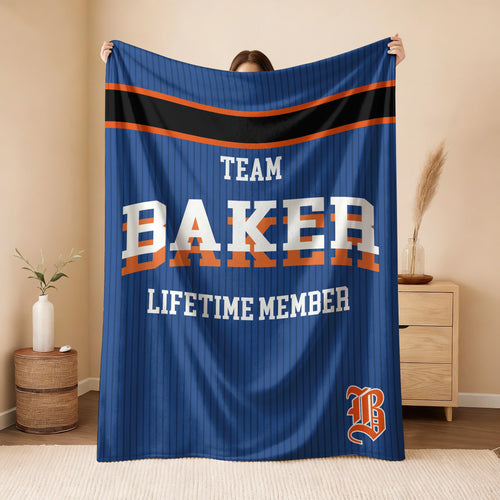 Team Your Name Lifetime Member Basketball Fleece Blanket BAKER 13K1 BK47
