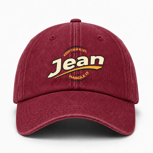 Keep Calm & Let Your Name Handle It Burgundy Washed Cap JEAN 13K1 C105PF