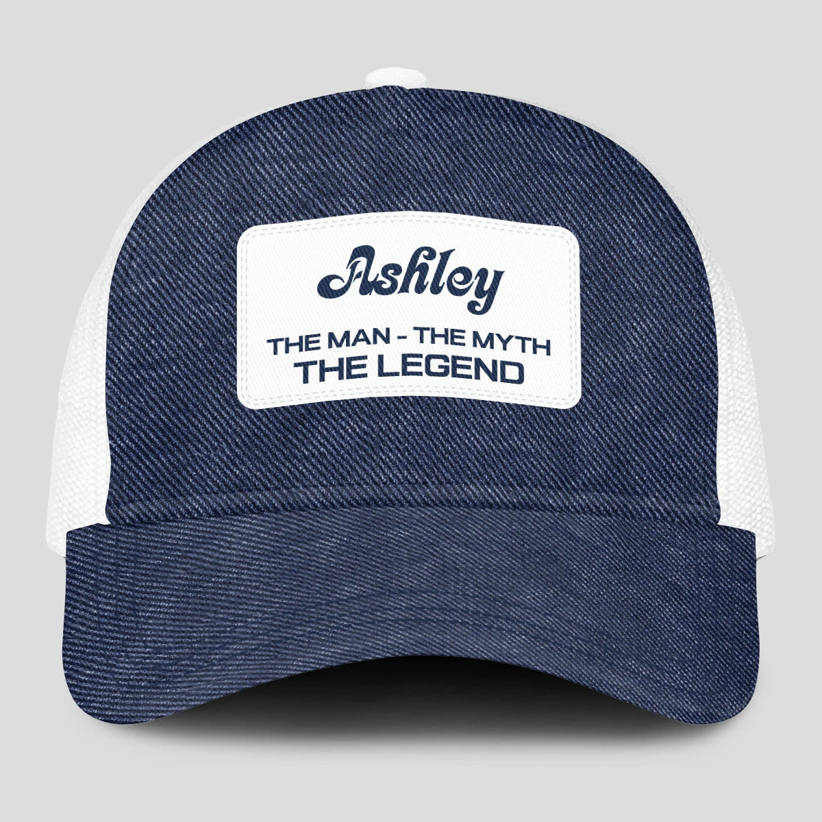 The Man The Myth The Legend Blue Denim Mesh Cap ASHLEY 13K1 C194PF