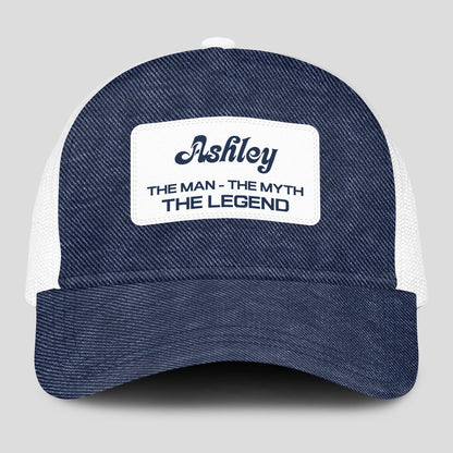 The Man The Myth The Legend Blue Denim Mesh Cap ASHLEY 13K1 C194PF