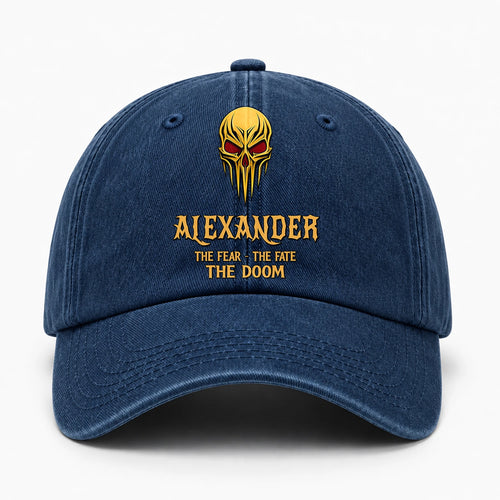 The Fear The Fate The Doom Skull Blue Washed Cap ALEXANDER 13K1 C97PF