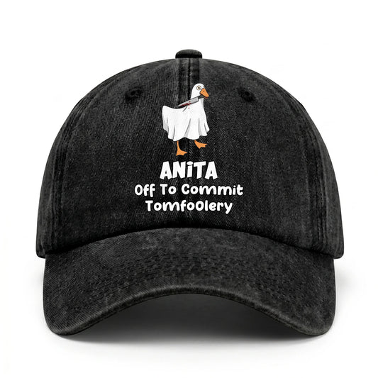 Off To Commit Tomfoolery Funny Goose Washed Cap ANITA 13K1 C131PF