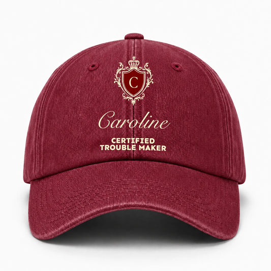 Certified Trouble Maker Royal Burgundy Washed Cap CAROLINE 13K1 C139PF