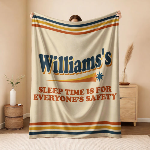 Your Name's Sleep Time Funny Retro Fleece Blanket WILLIAMS 13K1 BK67