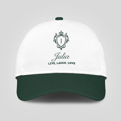 Live Laugh Love Elegant Blue And White Cap JULIA 13K1 C90PF