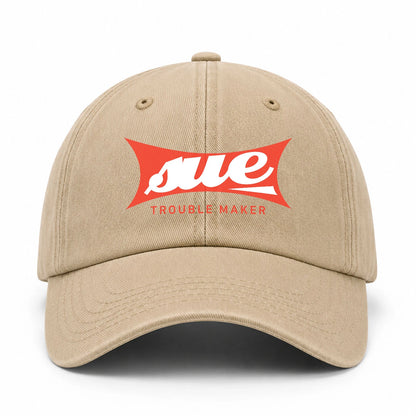 Trouble Maker Red Logo Washed Cap SUE 13K1 C78PF